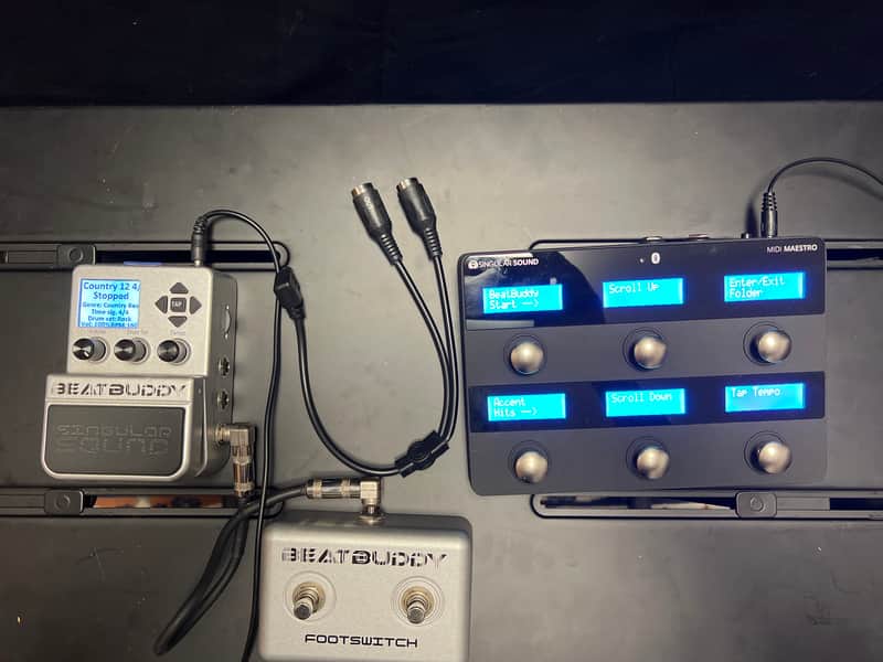 Singular Sound BeatBuddy with Footswitch, Midi Maestro and Midi adapter image 1