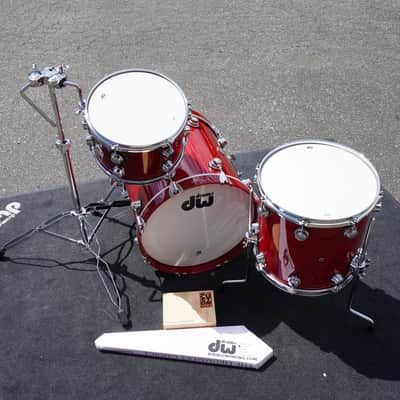 DW USA Collectors Series 3pc Pure Cherry Wood Bop Shell Pack - Candy Apple Red Lacquer Custom | 12", 14", 18" image 9