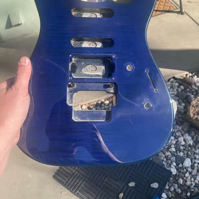 1989-91 Japan Charvel 375 Deluxe Blue Flame Maple Guitar Body Floyd Ready image 22