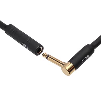 Low-Noise Right Angle 1/4 TS Male to Female Guitar Extension Cable, 2 Pack image 7