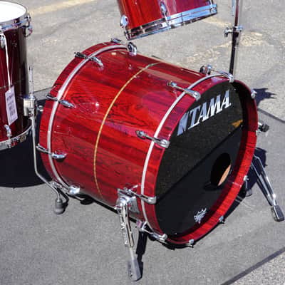 Tama/Japan Star Series 3pc Pure Bubinga Shell Pack - Dark Red Cordia Lacquer | 13", 16", 22" image 8