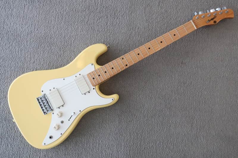 Vintage 1980 Lotus Hondo 2 PU Strat Shape Hardtail Faded Yellow 8.5+ Condition Fender Bullet Clone image 1