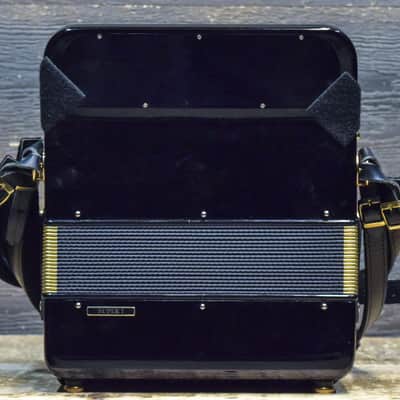 Dino Baffetti Super I 2-Row 8-Bass 21-Treble Button D/C# Black Diatonic Accordion w/Bag image 3