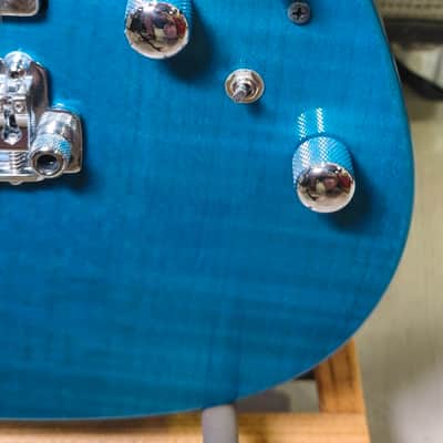 Signed Ibanez MM1-TAB Martin Miller Signature with Roasted Maple Neck 2010s - Transparent Aqua Blue Signed by Martin Miller imagen 11