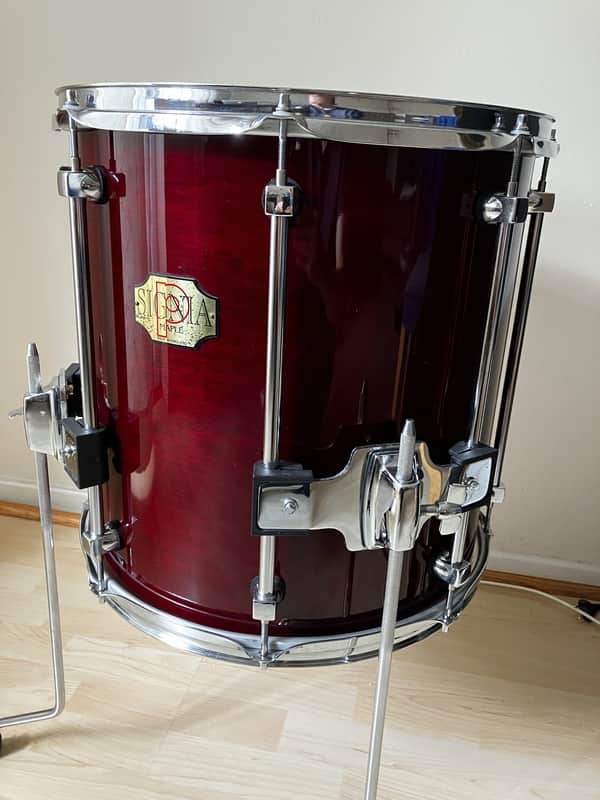 Premier Signia 16x16" Floortom -red Cherry Wood - 1990s image 1