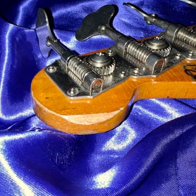 1984 Fender Fullerton Reissue 1962 Jazz Bass Factory Candy Apple Red over Three Tone Burst image 22