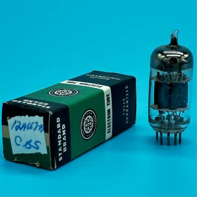1960s General Electric 12AU7A ECC82 Vintage GE Black Plate Halo Getter Tube!T318 image 1