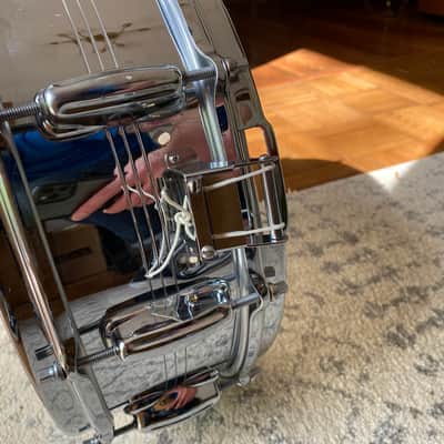 Slingerland No. 132 Gene Krupa Sound King 5x14" 10-Lug Chrome Over Brass Snare Drum 1963 - 1977 image 6