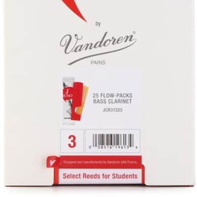 Vandoren JUNO JCR31325 Bass Clarinet Reeds - 3.0 (25-pack) image 2