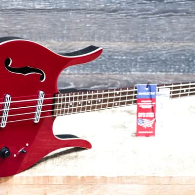 Danelectro '58 Longhorn Bass Red Hot Semi-Hollow Body 4-String Electric Bass image 12