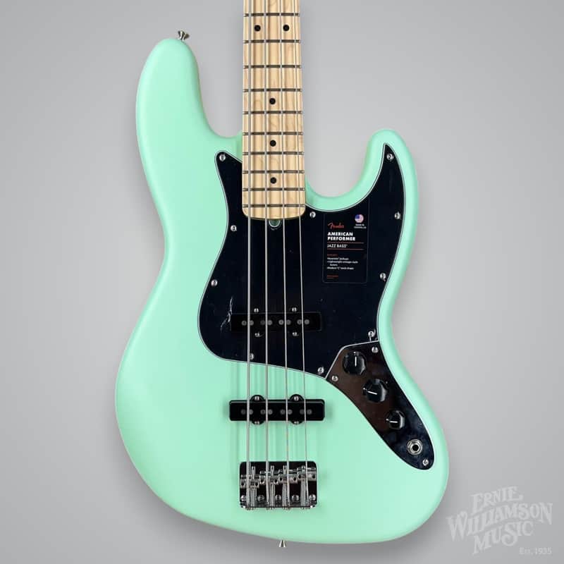 Fender American Performer Jazz Bass with Maple Fretboard 2024 - Satin Surf Green image 1