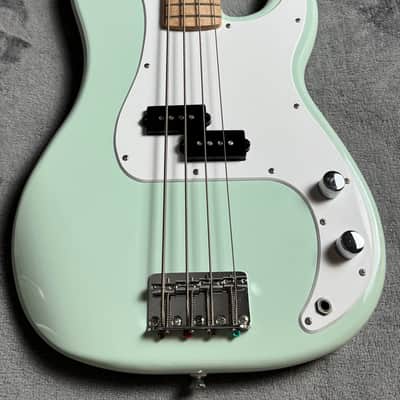 Squier Precision Bass by Fender – Surf Green – Maple Neck – Excellent Condition w/ Gig Bag image 2