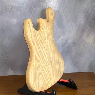 NOS High End Offset Bass Body – Highly figured Feathered Crotch American Cherry Top / Swamp Ash Back –Limited Supply R15 image 17