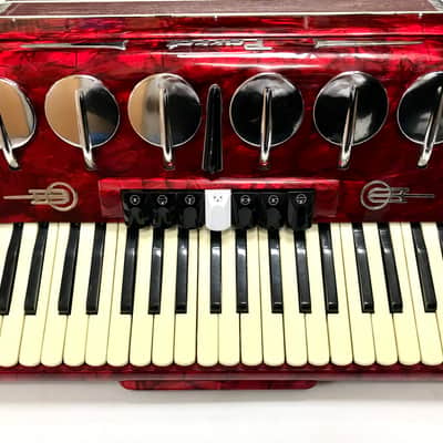 Parrot Polifonico 120 Bass 41 Treble Accordion inc Case - Pearl Red image 3