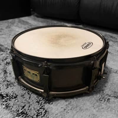 Pork Pie 5x12 inch Maple Snare in Transparent Black Finish & Black Chrome Hardware (2004) image 8
