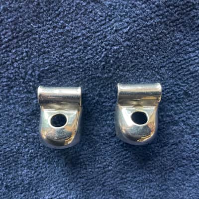 Slingerland Radio King Rim Clips (2) Nickel on Brass for Single Flange Rims on Snare Drum, Tom - EXCELLENT! image 3