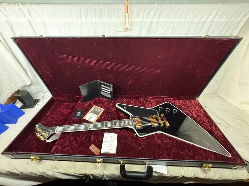 Gibson USA Custom Shop Explorer Custom Guitar with COA + Case 2024 - Ebony / Black image 1