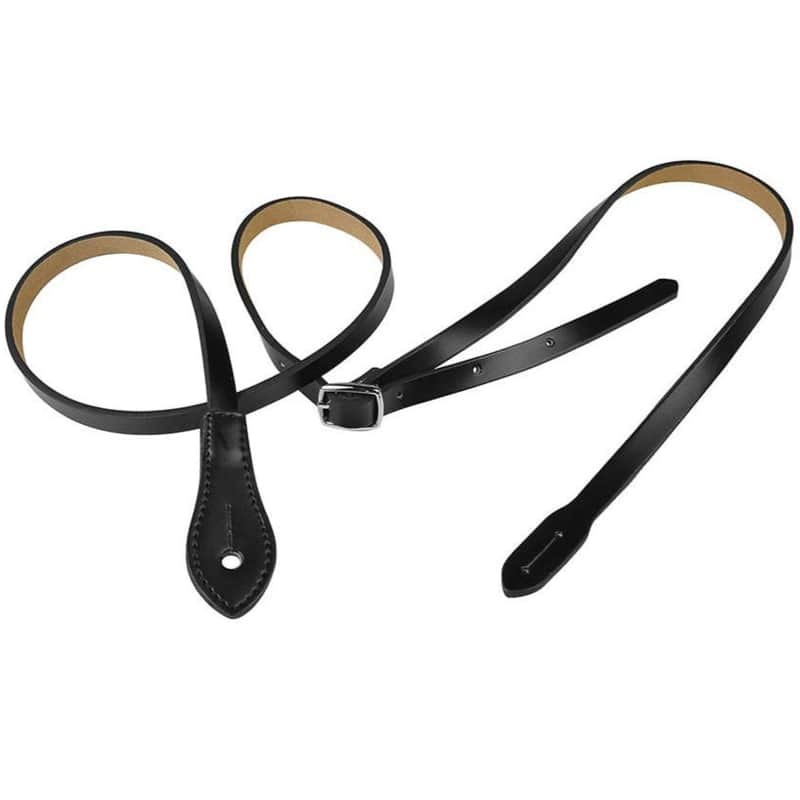 Gaucho Carved Black Leather Mandolin Strap image 1