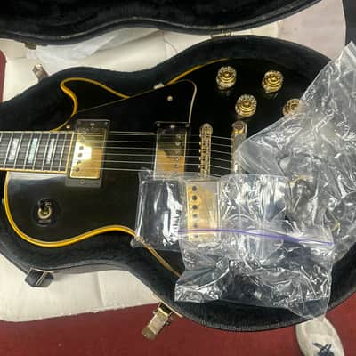 1972 Gibson Les Paul Custom Black Solid Body Electric Guitar image 10