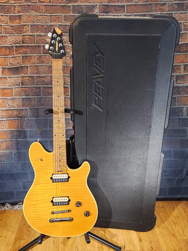 Peavey EVH Wolfgang Stop-Bar Tailpiece Transparent Amber Peavey Case image 1