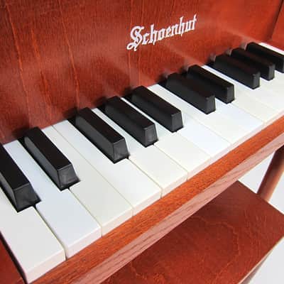 1960s Schoenhut Children's Toy Upright Piano Two Octave Near Mint Birch Cabinet & Matching Bench! image 17