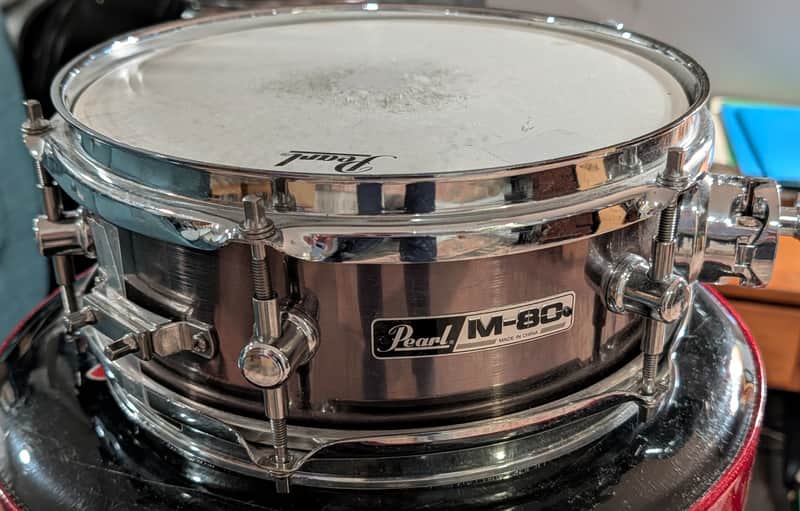 Pearl M80 Popcorn Snare Drum, Poplar Shell, SuperHoops II, 10 x 4, Snappy image 1