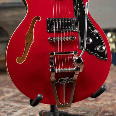Duesenberg Starplayer TV Semi-Hollow Electric Guitar - Red Sparkle with Hardshell Case - Demo image 3
