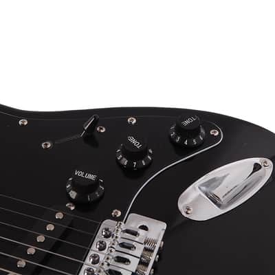 Ukscs ST Stylish Electric Guitar with Black Pickguard Black image 18