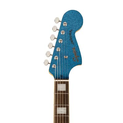Squier FSR Classic Vibe 70s Jaguar Electric Guitar, Laurel FB, Blue Sparkle image 5
