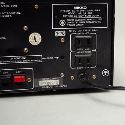Nikko Integrated Amplifier NA-850 1970s image 9