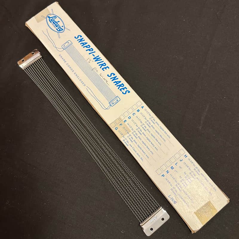 VINTAGE Ludwig 13" Snare Wires, Snares, 12-Strand, Script Logo, 2-Hole Ends, 1970s - EXCELLENT image 1