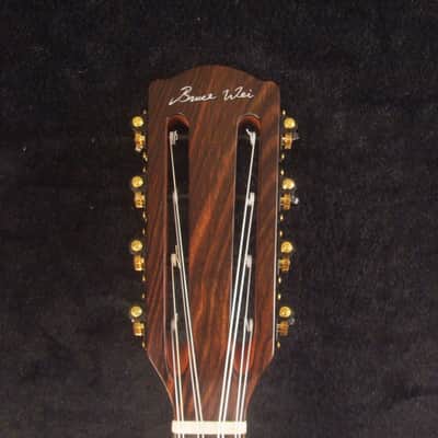 Handmade 8 String Baritone Ukulele, Solid Curly Hawaiian Koa, Slotted Head, MOP Inlay, Soft-bag, Bruce Wei UG19-2343 image 1
