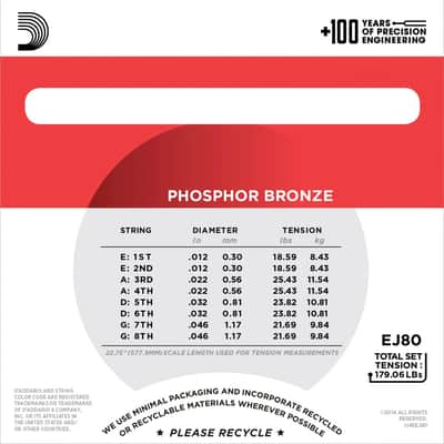 D'Addario EJ80 Phosphor Bronze Octave Mandolin Strings Medium image 2