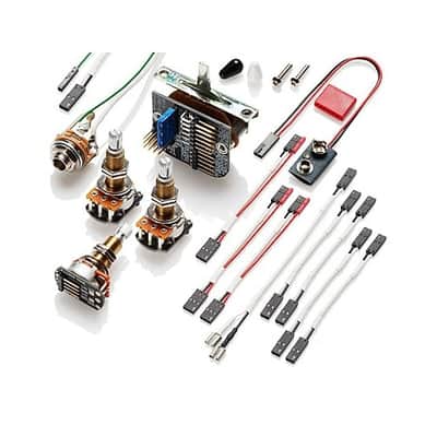 EMG Solderless Active Conversion Wiring Kit 3 Pickups Switch 3 LONG SHAFT POTS, Jack , Buss & Wiring image 1