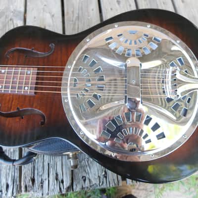 Dobro F60 Squareneck 2000 - Sunburst on flamed maple image 2