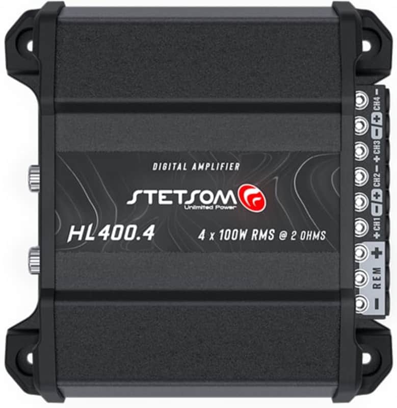 Stetsom HL400.4 2ohm Class D Full Range Amplifier 4 Channel 400 Watts, RCA Input image 1