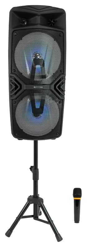 Technical Pro Dual 8" Rechargeable Karaoke Machine System w/Stand+Wireless Mic image 1
