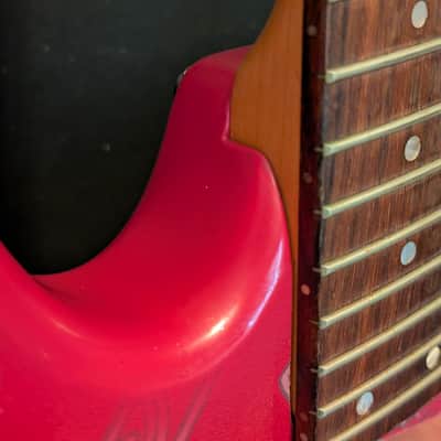 Hamer USA Diablo Electric Guitar Body Neck Project 1992 Pro Pink Paisley Metallic Refin image 6