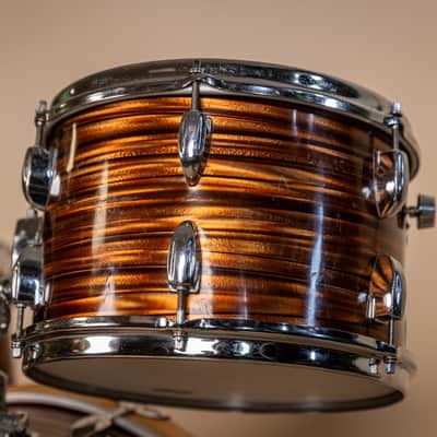 1970s Tempro Tiger Eye's Pearl Drum Set 14x20 8x12 and 16x16 image 5