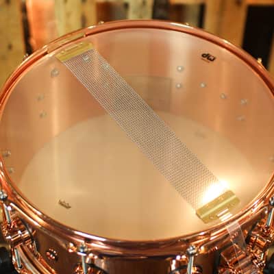 DW 6.5x14 Collector's Polished Copper Snare Drum w/ Copper Hardware image 6