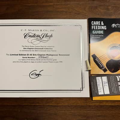 Never Played! Martin Limited-Edition Eric Clapton D-45 Madagascar Rosewood Acoustic Guitar Natural 2023 image 11