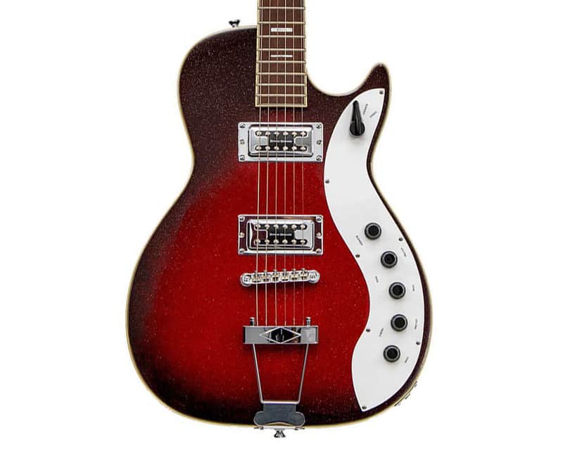 Silvertone 1423 Series Single Cut Guitar - Red Silver Flake Burst image 1