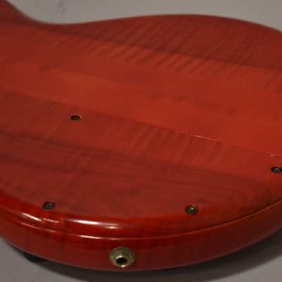 1990 Pedulla MVP-5 Bass Fretless Conversion 5-String Red w/HSC image 13