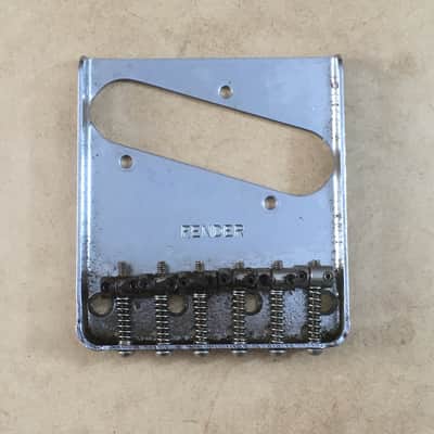 Vintage “Fender” Stamped Ashtray Six 6 Saddle Guitar Bridge Plate Tele Natural Relic image 1