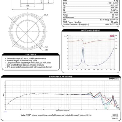 Dayton Audio - ND105-8 - 4" Aluminum Cone Midbass Neo Driver 8 Ohm image 5