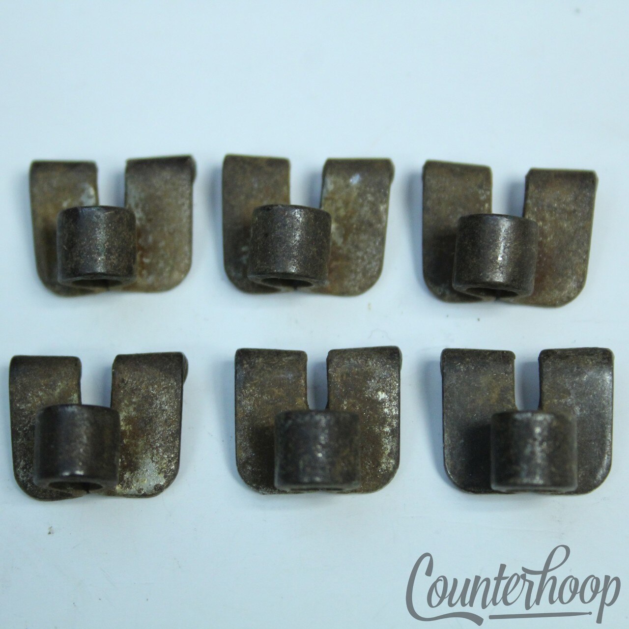 Gretsch 6x Tension T-Rod Clips Floor/Tom/Snare Drum Broadkaster Nickel USA 40s* — main photograph