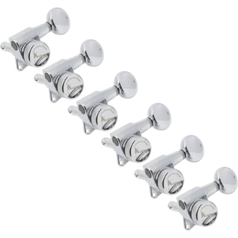 Tuners - Kluson, 6 in line, Oval Metal Knob, Chrome image 1