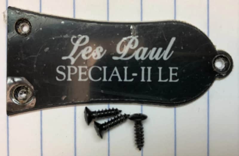 2018 Epiphone Les Paul Special II Electric Guitar Truss Rod Cover With Screws image 1