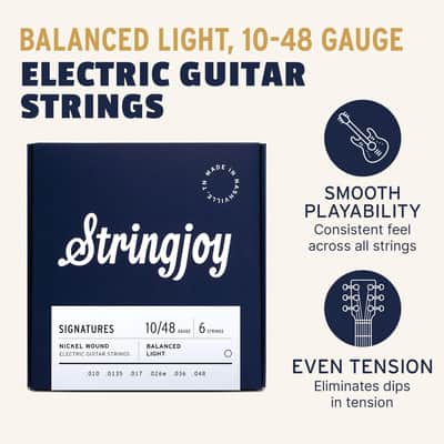Stringjoy Signatures Balanced Light Gauge (10-48) Nickel Wound Electric Guitar Strings image 2