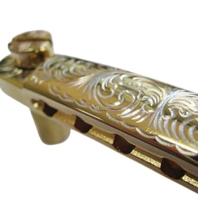 Gold Guitar Vintage Engraved Top LP SG Style Stopbar Tailpiece image 3